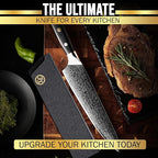 SliceElite Elite Series 8 Inch Chef Knife VG10 Damascus Steel Forged G10 Handle Sharp Kitchen Vegetable Meat Chopper Cutting Cooking Carving Precision Cleaver BBQ Fruit Professional Gift Blade Tool