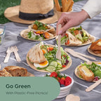 PURPLECLAY Disposable Wooden Utensils 300 PCS (100 Sets) Cutlery Wrapped with Fork, Spoon, Knife, Napkin