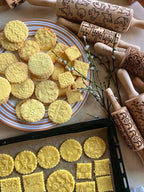 CATS 3 Mini Embossed Rolling Pin Set – Wooden Laser-Engraved Textured Rolling Pins for Cookies, Modeling Clay, Ceramics – Various Cat Patterns by Algis Crafts