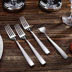 KEAWELL Premium 4-Piece Louis Dinner Fork, 18/10 Stainless Steel, Set of 4, Fine Fork Set with Squared Edge, Dishwasher Safe (8.3 inches)