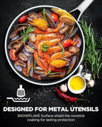 Non Stick Frying Pans, 12-inch with Lid, Hybrid Frying Pans Nonstick,non stick Skillets Stainless Steel, Dishwasher & Oven-Safe, Induction Compatible Cooking Pan, PFOA Free Cookware