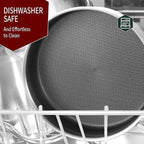 LOLYKITCH Tri-Ply Stainless Steel 10 Inch Non-Stick Sauté Pan with Lid,Induction Deep Cooking Pan, Dishwasher and Oven Safe