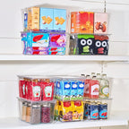 theaoo Clear Storage Bins with Lids Stackable - Large Plastic Containers for Pantry Organization and Storage - Perfect for kitchen,Fridge,Laundry Room,Bathroom,Garage,Closet,Cabinet Organizer - 4 Pack