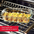 Rubbermaid Brilliance Glass Storage 4.7-Cup Food Containers with Lids Set of 3 Clear