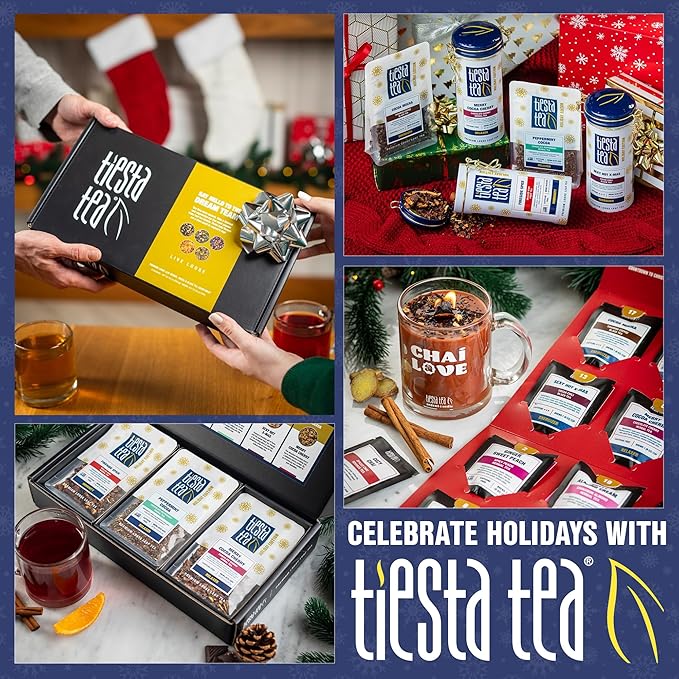 Tiesta Tea - Discovery Sampler Dry Flight Set, Loose Leaf, High to No Caffeine, Hot & Iced Up to 200 Cups, Tea Variety Pack with Green, Herbal, Black & Chai Brew, 20 Resealable Sample Pouches