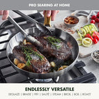 GreenPan Stainless Steel Tri-Ply Reserve 10 Piece Cookware Pots and Pans Set, Multiclad, PFAS-Free, Induction, Oven & Broiler Safe to 600°F, Heat Responsive Core, Dishwasher Safe, Glass Lids