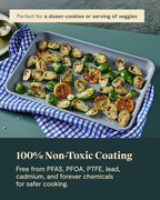 Caraway Non-Stick Ceramic Medium Baking Sheet - Naturally Slick Ceramic Coating - Non-Toxic, PTFE & PFOA Free - Perfect for Baking, Roasting, and More - Medium (15" x 10") - Cream
