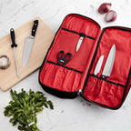 Mercer Culinary Triple-Zip 21-Pocket Knife Case,Black