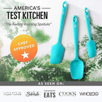 DI ORO Silicone Spatula Set - Rubber Kitchen Spatulas for Baking, Cooking, & Mixing - 600°F Heat-Resistant & BPA Free Silicone Scraper Spatulas for Nonstick Cookware - Dishwasher Safe (4pc, Teal)