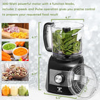 Moss & Stone 3 Cup Mini Food Processor, Strong Vegetable Chopper for Dicing, Chopping, Mincing, & Puree 300 Watts Mini Chopper With 2 Speeds, Perfect Baby Food Processor Black