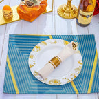 N9R 50 Pack Pre Rolled Gold Plastic Cutlery Set, Wrapped Plastic Silverware Set with 50 Forks, 50 Knives, 50 Spoons and 50 Napkins, Disposable Cutlery Set for Party and Wedding
