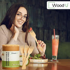 Disposable Wooden Forks by WoodU | 100% All-Natural, Eco-Friendly, Biodegradable, and Compostable - Pack of 200-6.5" forks cutlery utensils