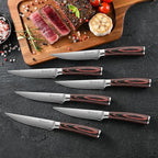 Sunnecko Knife Set with Block and Sharpener, 15 PCS Kitchen Knife Block Set Sharp Kitchen Knives High Carbon Stainless Steel with Pakkawood Handles