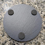 Ride The Fire: Flaming Chopper Motorcycle Coasters - Round Slate - Set of 6