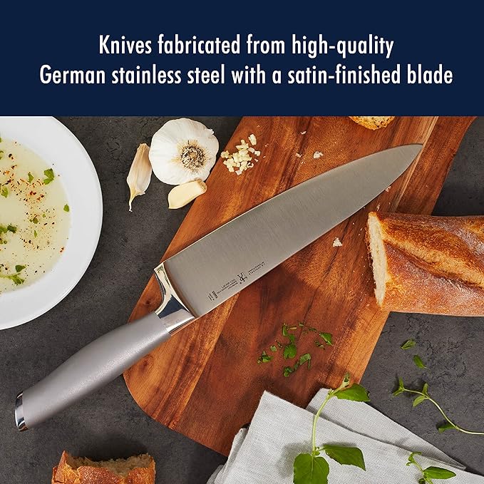 Henckels International Modernist 6-pc Knife Block Set | Paring Knife, Serrated Utility Knife, Utility Knife, Chef’s Knife & Kitchen Shears