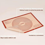Sapid Extra Thick Silicone Pastry Mat Non-slip with Measurements for Non-stick Silicone Baking Mat Extra Large, Dough Rolling, Pie Crust, Kneading Mats, Countertop, Placement Mats (20" x 28", Red)