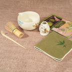 Matcha Whisk Set – Ceramic Matcha Set with Matcha Bowl, Matcha Whisk & Holder, Bamboo Scoop, Tea Towel – 5-Piece Japanese Matcha Kit for Matcha Lovers, Beginners & Gifting (Multicolor, 17oz)