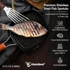 9 Inches Fish Turner, Slotted Fish Spatula Dishwasher Safe NSF, Shovel Brown