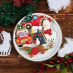 Flycalf Christmas Cookie Cutters Dachshund Shapes with 3D Stamper Fall Holiday PLA Baking Accessories Cutter Molds Gifts for Kids Decorative Party 3.5" Kitchen Cake Supplies