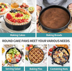 P&P CHEF 4/6/ 8 Inch Cake Pan Set of 3, Non-Stick Round Cake Pans Tins for Tier Smash Cakes, Baking Pans Set & Essential Bakeware, Stainless Steel Core & Leak-Proof