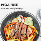Frying Pan with Lid, 12 Inch Hybrid Non Stick Stainless Steel Skillets, Dishwasher Induction Oven Broiler Safe, Non Toxic Chef's Pan, PFOA Free Cookware