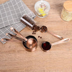 Copper Measuring Cups and Spoons Set, Stainless Steel Measuring Cups and Spoons Set 12, Metal Measuring Cups Set, 5 Copper Measuring Cup Set and 6 Copper Measuring Spoons &Leveler for Kitchen