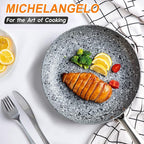 MICHELANGELO 10 Inch Frying Pan with Lid, Nonstick Frying Pan with Non Toxic Granite Coating, 10 Inch Stone Skillet, Non Stick Frying Pans for Cooking, Induction Compatible