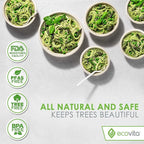 Ecovita 100% Compostable Paper Bowls [16 oz.] – 150 Disposable Bowls Eco Friendly Sturdy Tree Free Liquid and Heat Resistant Alternative to Plastic or Paper Bowls