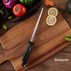 ROMANTICIST Kitchen Knife Sets, 10PCS High Carbon Stainless Steel Knife Sets with Block, Black Knife Block Set, Knives Set for Kitchen with Anti-slip Handle, Exquisite Knives Set New Home Essentials