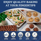 Ultra Cuisine Jelly Roll Baking Sheet Pan - Nonstick - Warp and Scratch Resistant - Enhanced Airflow - Durable Carbon Steel Design - Professional Roasting Quality - Baking Sheets Oven - 10 x 15 inch