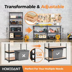 HOMEDANT 5 Tier Storage Shelves Adjustable Laminated Boltless Garage Metal Shelving Unit Heavy Duty Utility Rack Shelf Warehouse Pantry Closet Kitchen 35.9" W x 16.2" D x 71.3" H 2Pack
