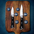 Cutluxe Paring Knife Set – 4" Fruit and 3" Peeling Knives – Small Knife with Razor Sharp Blade – High Carbon German Steel, Full Tang & Ergonomic Handle Design – Artisan Series