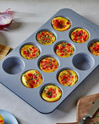 Caraway Non-Stick Ceramic 12-Cup Muffin Pan - Naturally Slick Ceramic Coating - Non-Toxic, PTFE & PFOA Free - Perfect for Cupcakes, Muffins, and More - White