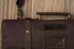 Asaya Waxed Canvas Knife Roll - 15 Knife Slots, Card Holder and Large Zippered Pocket - Genuine Leather, Cloth and Brass Buckles - for Chefs and Culinary Students - Knives Not Included