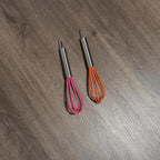 Mini Whisks 6 inch 2Pcs Stainless Whisk+silica gel, Hand Egg Mixer for Flour Cake Egg, Kitchen Cooking Baking Use Whisk