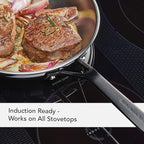 KitchenAid 30051 5-Ply Clad Polished Stainless Steel Frying Pan Set/Skillets, 8.25 Inch and 10 Inch - Polished Stainless Steel