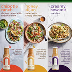 SideDish Salad Dressing Variety Pack (Pack of 3) – Chipotle Ranch, Creamy Sesame, Honey Dijon Made w/Avocado Oil – Healthy, Dairy & Gluten Free Cooking Sauces – Whole30 Dressing for Dips, Sauces