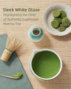 ZENS Matcha Whisk Set, 5pcs Matcha Kit Set Includes Ceramic Bowl, Bamboo Whisk and Chasen Holder, Scoop & Tea Mat for Matcha Ceremony, Blue