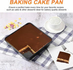 Herogo 8 x 8 Baking Pan Set of 2, Non-Stick Square Cake Pan for Oven, Stainless Steel Black Lasagna Brownies Casseroles Cakes Bakeware, Oven safe