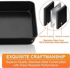 Herogo 9 x 9 Baking Pan Set of 2, Black Stainless Steel Square Cake Pan for Lasagna Brownies Casseroles Cakes, Non-Stick & Oven Safe