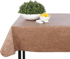 Yourtablecloth Heavy Duty Vinyl Rectangle or Square Tablecloth – 6 Gauge Heavy Duty Tablecloth – Flannel Backed – Wipeable Tablecloth with Vivid Colors & Many Sizes 60 x 120 Sand