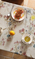 patdrea Designer Small French Rectangle Tablecloth,Red Vintage Linen Animals Pattern Breathable Tablecloths,Decor Floral Table Cover for Kitchen Dining Christmas,Thanksgiving,55"x71"-Townlife E