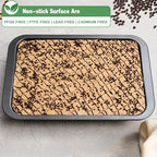 Cake Pan, Nonstick Baking Pan for Cake, Bread, Brownie or Lasagna, Heavy Duty Baking Dish with Diamond Texture Pattern and Wide Grips