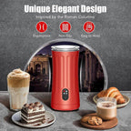 Milk Frother, Upgraded 4-in-1 Milk Frother and Steamer, Hot and Cold Foam Maker and Milk Warmer with Temperature Control & Auto Shut-Off, Frother for Coffee, Latte, Cappuccino, Matcha(Red)