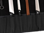 Leather Knife Roll Storage Bag, Elastic and Expandable 10 Pockets, Adjustable/Detachable Shoulder Strap, Travel-Friendly Chef Knife Case (Cerulean Black, Leather)