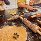 CATS 3 Mini Embossed Rolling Pin Set – Wooden Laser-Engraved Textured Rolling Pins for Cookies, Modeling Clay, Ceramics – Various Cat Patterns by Algis Crafts