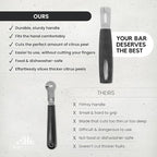 A Bar Above White Handle Stainless Steel Channel Knife, Professional Garnish Peeler for Citrus, Cocktail Zester and Kitchen Tool for Chefs, Bartenders, and Home Entertaining