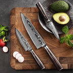 Wakoli ESE 3-Piece Damascus Knife Set – Professional Chef’s Knives | 67-Layer VG10 Core Steel | Ergonomic Pakkawood Handles | Premium Kitchen Knives in Wooden Gift Box