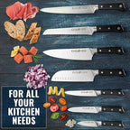 Cutluxe Chef Knife Set, 7 PCS Professional Chef's Knife Set – Razor Sharp German Steel, Full Tang, Ergonomic Handles – Artisan Series
