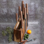 Resafy Magnetic Knife Wooden Block Knife Display Holder Rack Double Side Magnetic Stands with Strong Enhanced Magnets Kinves Strip Magnetic Knife Holder